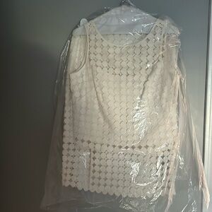 White House black market top and skirt set with circle cut outs